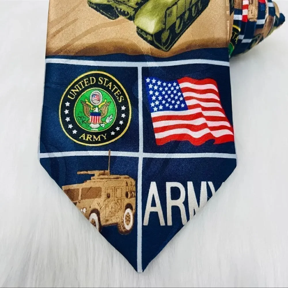 Steven Harris Mens United States Army Military Necktie Patriotic EUC